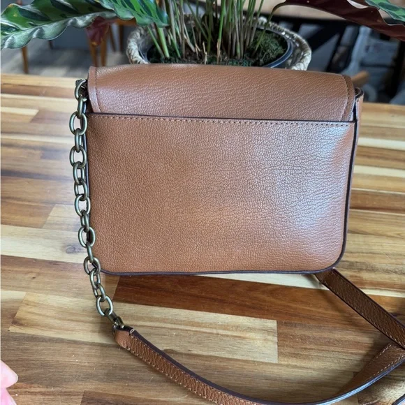 Lauren Ralph Lauren Brown Leather Crossbody Bag - Picture 2 of 14